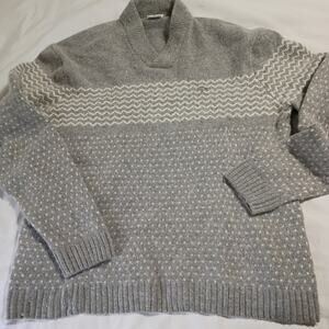 VTG Lacoste Men's Wool/Cashmere/Rabbit Sweater Grey V Neck (READ DESCRIPTION)